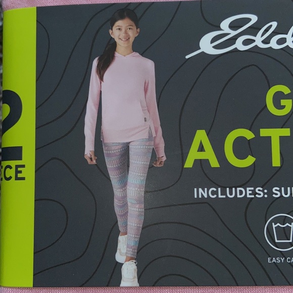 NWT Eddie Bauer girls active set hoodie leggings L 14/16 - Picture 1 of 5